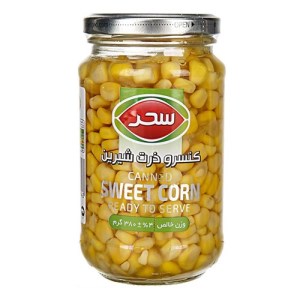 کنسرو ذرت شیشه 380گرم سحر
